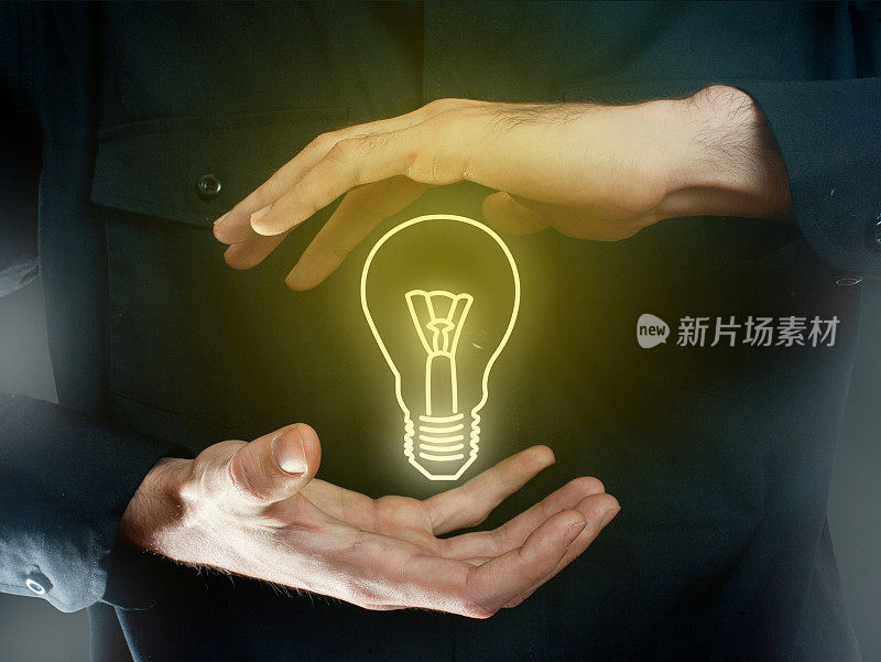 灯泡标志作为IDEA /触摸屏概念(点击查看更多)